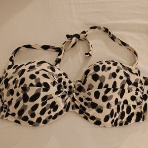 Victoria's Secret Black and White Animal Print Bikini Top